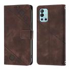 For OnePlus 9R / 8T Skin-feel Embossed Leather Phone Case(Brown) - 2