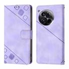 For OnePlus 12 5G Global Skin-feel Embossed Leather Phone Case(Light Purple) - 2