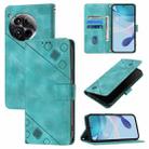 For OnePlus 12 5G Global Skin-feel Embossed Leather Phone Case(Green) - 1