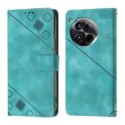 For OnePlus 12 5G Global Skin-feel Embossed Leather Phone Case(Green) - 2