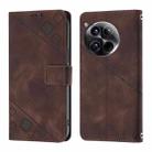 For OnePlus 12 5G Global Skin-feel Embossed Leather Phone Case(Brown) - 2