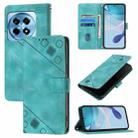 For OnePlus 12R 5G Global Skin-feel Embossed Leather Phone Case(Green) - 1