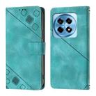 For OnePlus 12R 5G Global Skin-feel Embossed Leather Phone Case(Green) - 2