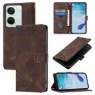 For OnePlus Ace 2V / Nord 3 Skin-feel Embossed Leather Phone Case(Brown) - 1