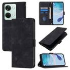 For OnePlus Ace 2V / Nord 3 Skin-feel Embossed Leather Phone Case(Black) - 1