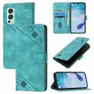 For OnePlus Nord 2 5G Skin-feel Embossed Leather Phone Case(Green) - 1