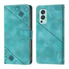 For OnePlus Nord 2 5G Skin-feel Embossed Leather Phone Case(Green) - 2