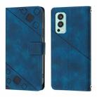 For OnePlus Nord 2 5G Skin-feel Embossed Leather Phone Case(Blue) - 2