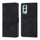 For OnePlus Nord 2 5G Skin-feel Embossed Leather Phone Case(Black) - 2