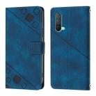 For OnePlus Nord CE 5G Skin-feel Embossed Leather Phone Case(Blue) - 2