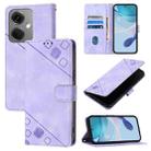 For OnePlus Nord CE3 5G India Skin-feel Embossed Leather Phone Case(Light Purple) - 1