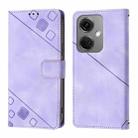 For OnePlus Nord CE3 5G India Skin-feel Embossed Leather Phone Case(Light Purple) - 2