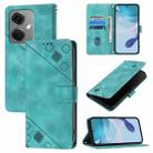 For OnePlus Nord CE3 5G India Skin-feel Embossed Leather Phone Case(Green) - 1