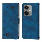 For OnePlus Nord CE3 5G India Skin-feel Embossed Leather Phone Case(Blue) - 2