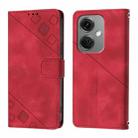 For OnePlus Nord CE3 5G India Skin-feel Embossed Leather Phone Case(Red) - 2