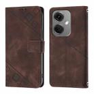 For OnePlus Nord CE3 5G India Skin-feel Embossed Leather Phone Case(Brown) - 2