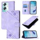 For OnePlus Nord N30 SE Skin-feel Embossed Leather Phone Case(Light Purple) - 1