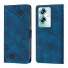 For OnePlus Nord N30 SE Skin-feel Embossed Leather Phone Case(Blue) - 2