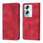 For OnePlus Nord N30 SE Skin-feel Embossed Leather Phone Case(Red) - 2