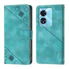 For OnePlus Nord N300 Skin-feel Embossed Leather Phone Case(Green) - 2