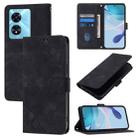For OnePlus Nord N300 Skin-feel Embossed Leather Phone Case(Black) - 1