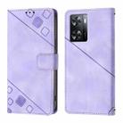 For OnePlus Nord N20 SE Global Skin-feel Embossed Leather Phone Case(Light Purple) - 2