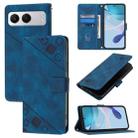 For OnePlus Nord 4 5G Skin-feel Embossed Leather Phone Case(Blue) - 1