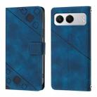 For OnePlus Nord 4 5G Skin-feel Embossed Leather Phone Case(Blue) - 3