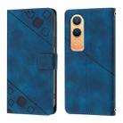 For OnePlus Nord CE4 Lite 5G Skin-feel Embossed Leather Phone Case(Blue) - 3