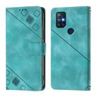 For OnePlus Nord N10 5G Skin-feel Embossed Leather Phone Case(Green) - 3