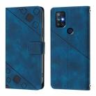 For OnePlus Nord N10 5G Skin-feel Embossed Leather Phone Case(Blue) - 3