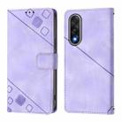 For OnePlus Ace 5 Ultra Skin-feel Embossed Leather Phone Case(Light Purple) - 2