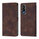 For OnePlus Ace 5 Ultra Skin-feel Embossed Leather Phone Case(Brown) - 2