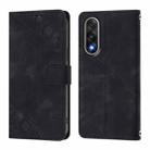 For OnePlus Ace 5 Ultra Skin-feel Embossed Leather Phone Case(Black) - 2