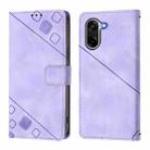 For OnePlus Ace 5 Racing Skin-feel Embossed Leather Phone Case(Light Purple) - 2