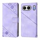 For OnePlus Nord 4 5G Global Skin-feel Embossed Leather Phone Case(Light Purple) - 2