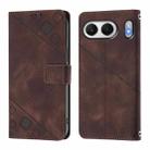 For OnePlus Nord 4 5G Global Skin-feel Embossed Leather Phone Case(Brown) - 2