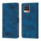 For Realme 8 / 8 Pro Skin-feel Embossed Leather Phone Case(Blue) - 2