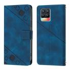 For Realme 8 5G / Realme 9 5G India Skin-feel Embossed Leather Phone Case(Blue) - 2