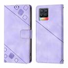 For Realme V13 5G / Q3 5G / Q3i 5G Skin-feel Embossed Leather Phone Case(Light Purple) - 2
