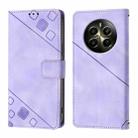 For Realme Narzo 70 Pro India Skin-feel Embossed Leather Phone Case(Light Purple) - 2