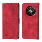 For Realme Narzo 70 Pro India Skin-feel Embossed Leather Phone Case(Red) - 2