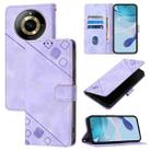 For Realme 11 4G Global Skin-feel Embossed Leather Phone Case(Light Purple) - 1