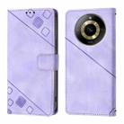 For Realme 11 4G Global Skin-feel Embossed Leather Phone Case(Light Purple) - 2