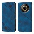 For Realme 11 4G Global Skin-feel Embossed Leather Phone Case(Blue) - 2