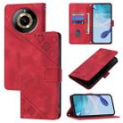 For Realme 11 4G Global Skin-feel Embossed Leather Phone Case(Red) - 1