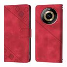 For Realme 11 4G Global Skin-feel Embossed Leather Phone Case(Red) - 2