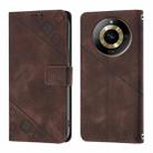 For Realme 11 4G Global Skin-feel Embossed Leather Phone Case(Brown) - 2