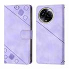 For Realme 11 5G Global / Realme 11x 5G Skin-feel Embossed Leather Phone Case(Light Purple) - 2