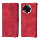 For Realme 11 5G Global / Realme 11x 5G Skin-feel Embossed Leather Phone Case(Red) - 2